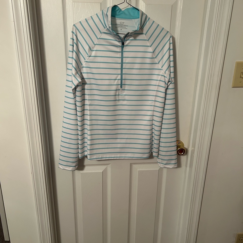 Vineyard Vines Teal and White Striped Top - Picture 2 of 4
